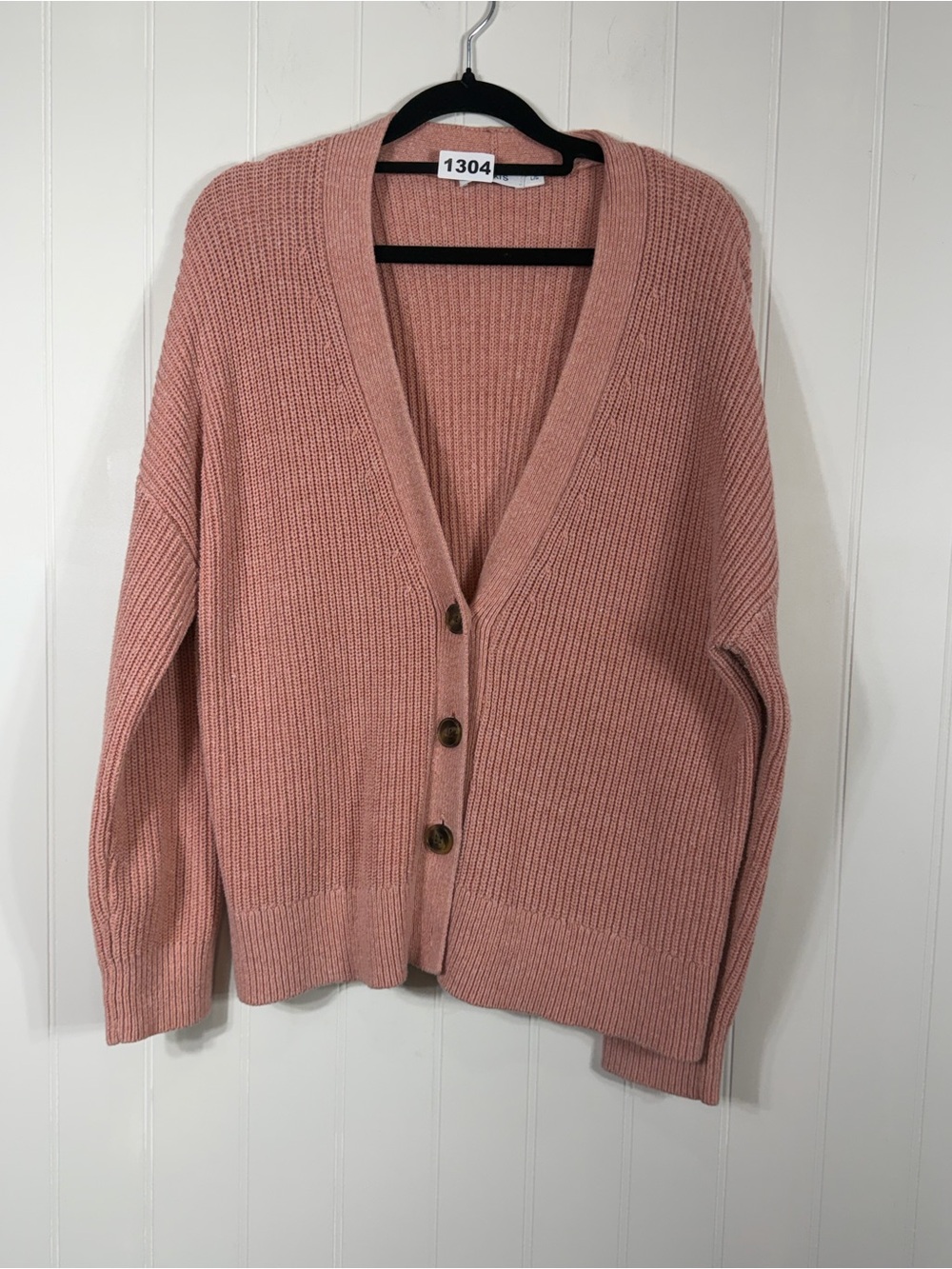 Ricki’s Pink Chunky Knit Button Front Cardigan Sweater Large